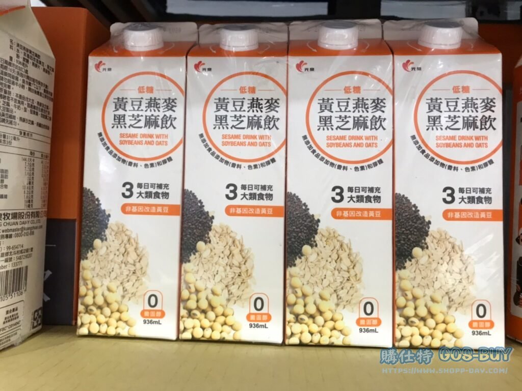 KUANG CHUAN 光泉低糖黃豆燕麥黑芝麻 936ML X 4PK 零膽固醇 #133771