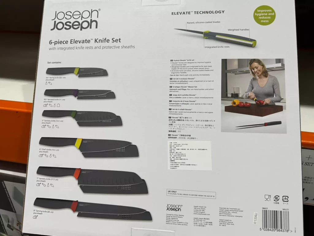 JOSEPH JOSEPH KNIVES SET 不沾桌刀具六件組 附刀套 #131049