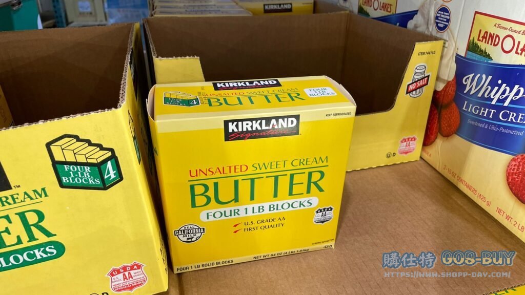 KIRKLAND SIGNATURE 科克蘭 UNSALTED BUTTER 1.81KG 無鹽奶油(乳脂含量80%) #744110