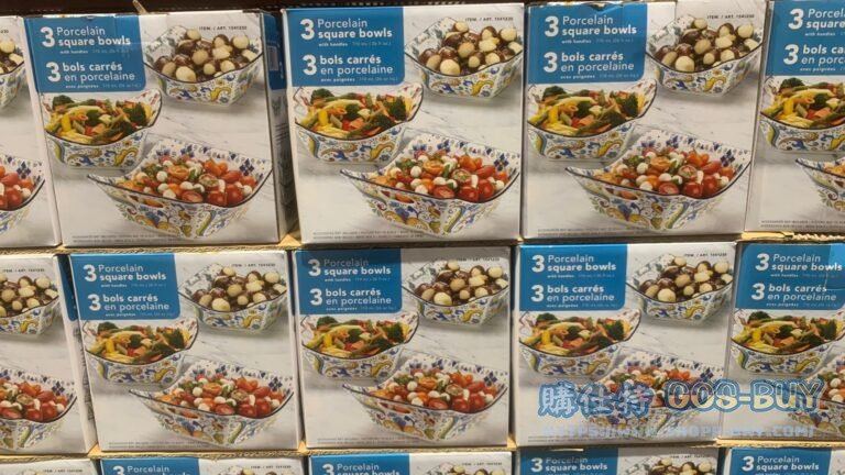 PORCELAIN SQUARE BOWLS 3PC 彩繪陶瓷方形碗三件組 #1541230