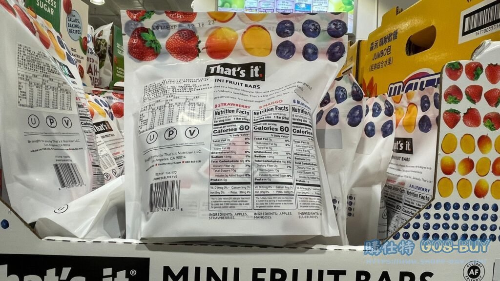 THAT'S IT.MINI FRUIT BAR 迷你水果條綜合包 24入 共480公克 #1361170