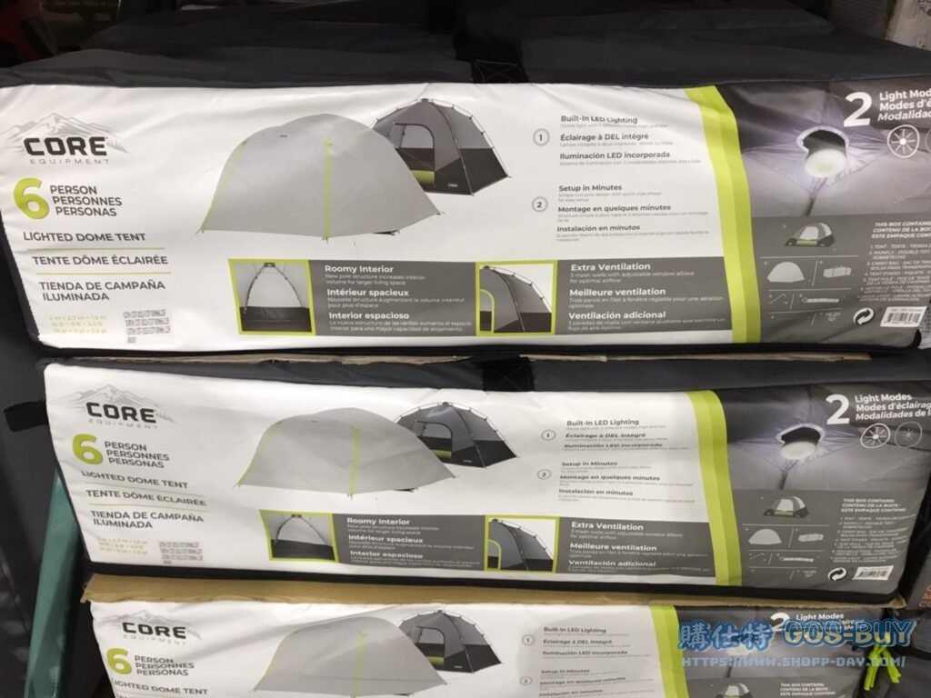 CORE 6P LIGHTED TENT 六人照明全罩式圓頂帳篷 底部/外帳2000MM #2622060