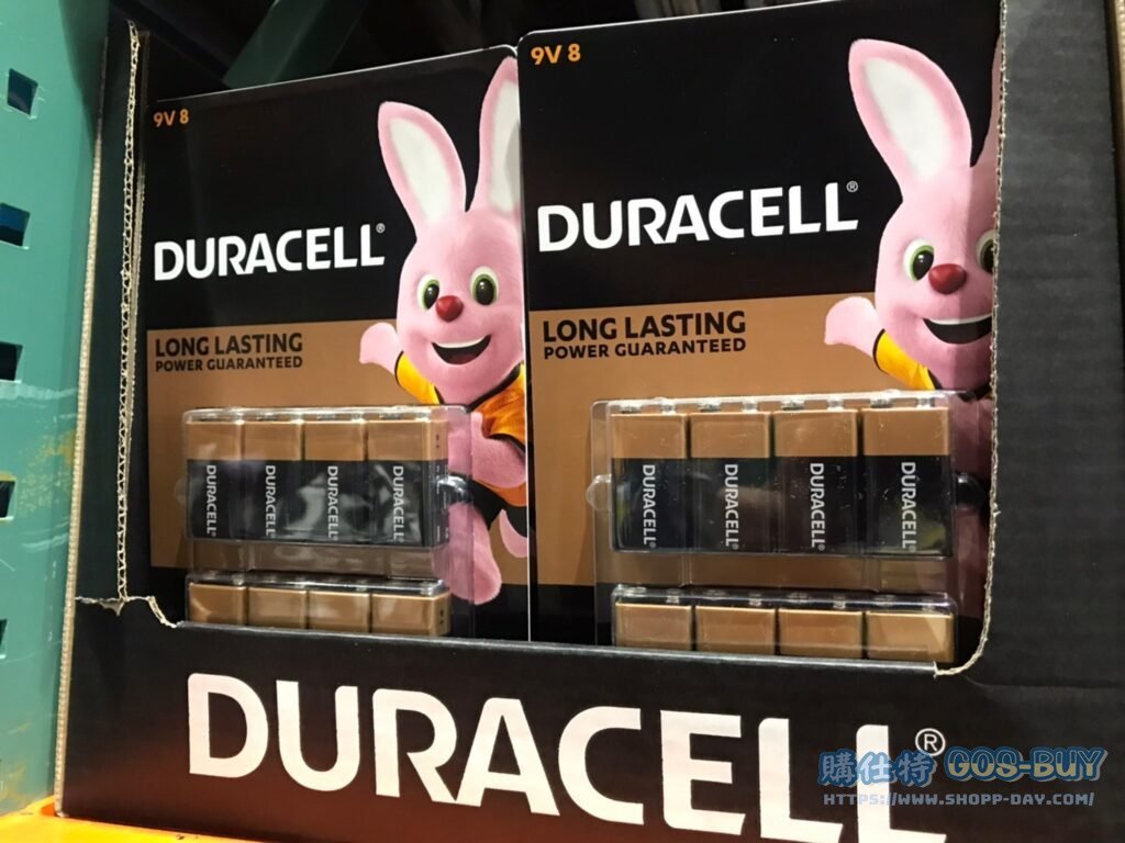 DURACELL 9V BATTERY 8PK 金頂鹼性電池9伏電池8入 #662821