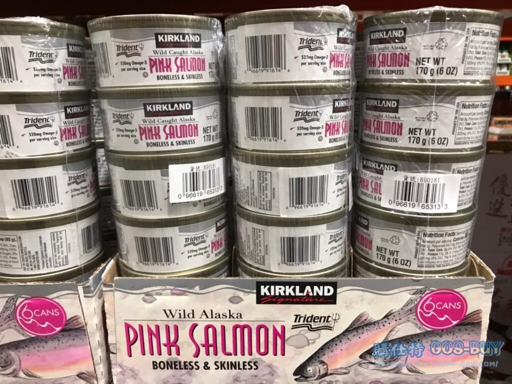 KIRKLAND SIGNATURE 阿拉斯加去皮去骨鮭魚罐頭 170公克 X 6入 #890181