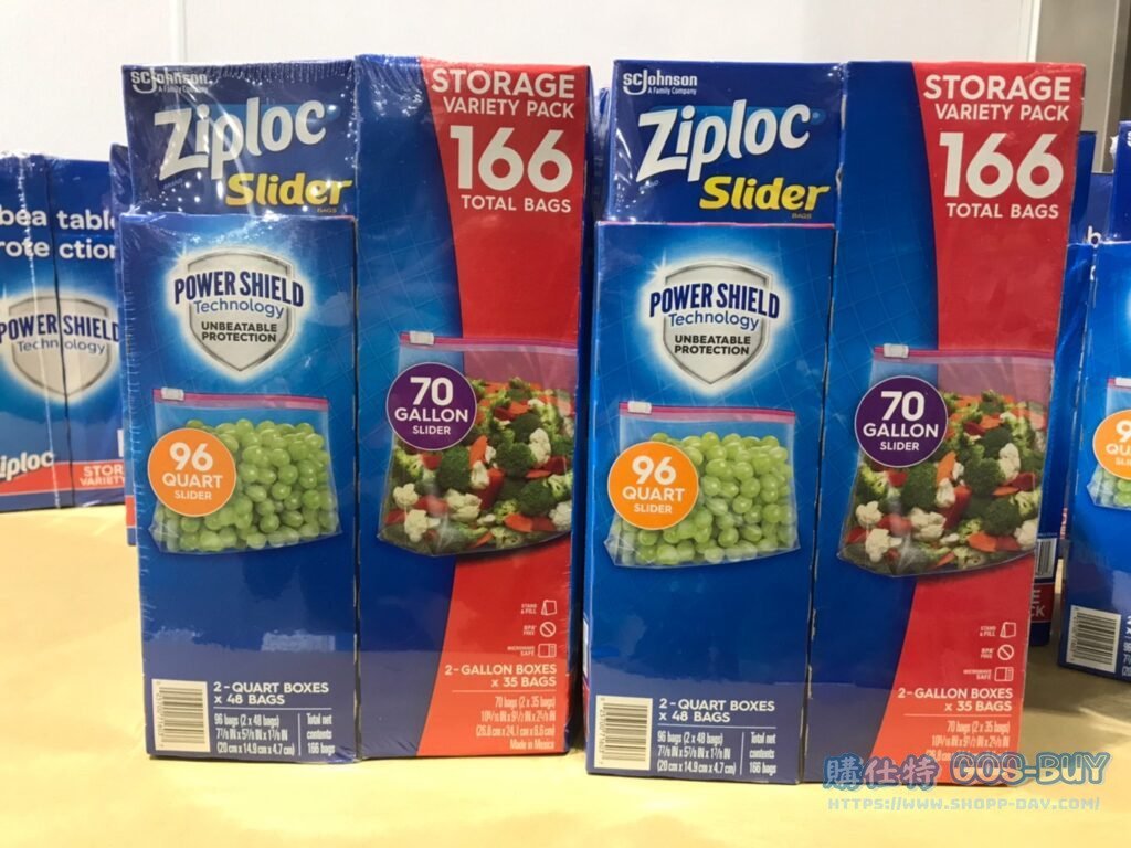 ZIPLOC EZ ZIPPER COMBO 拉鍊式保鮮夾鏈袋 大袋70入+小袋96入 #1183857