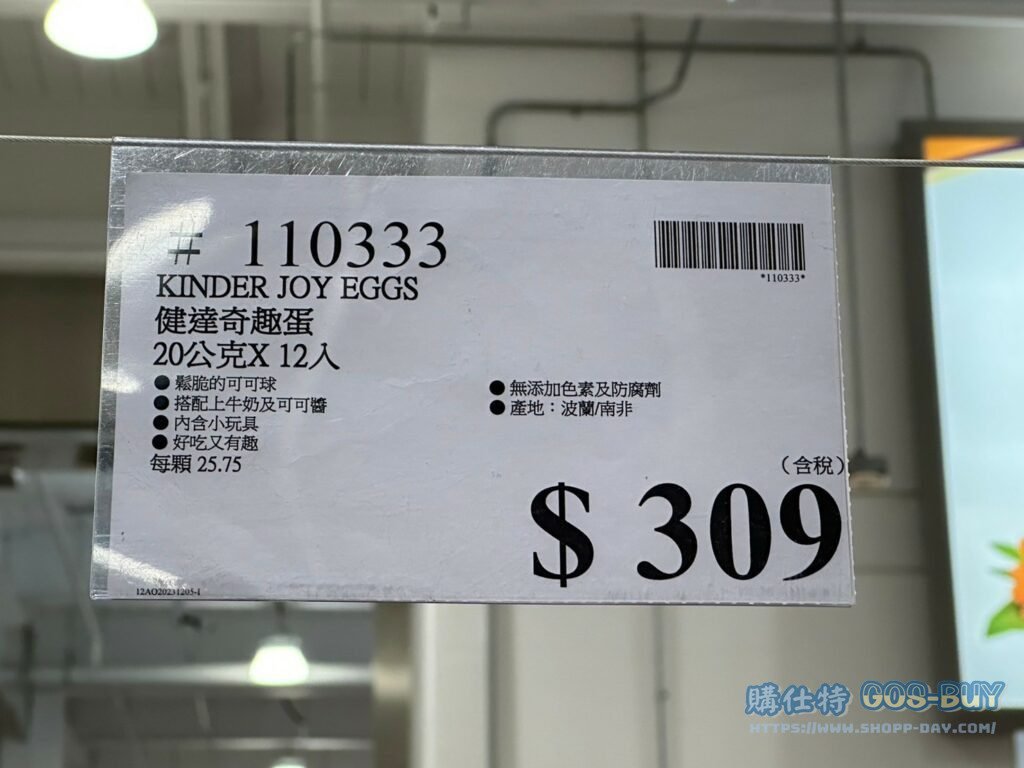 KINDER JOY EGGS 健達奇趣蛋 20公克 X 12入 #110333