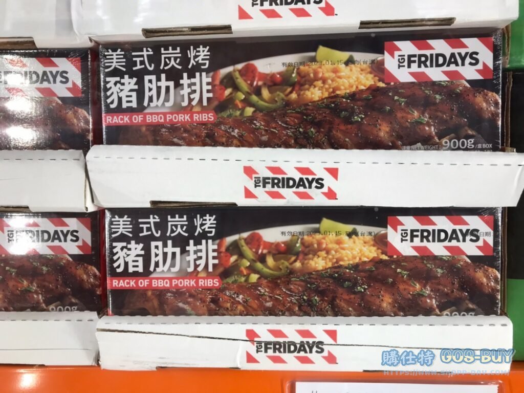 TGI FRIDAYS PORK RIBS 冷凍碳烤豬肋排 肋排750G BBQ醬150G #115174