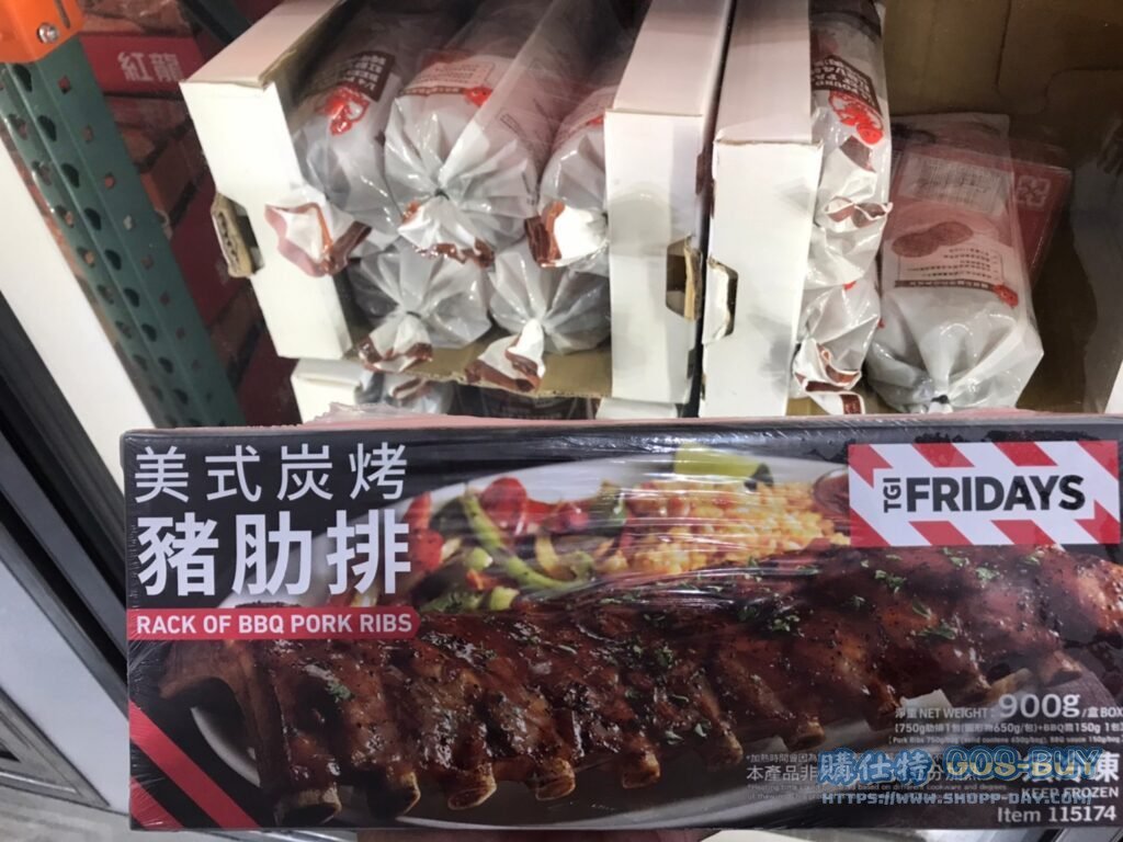 TGI FRIDAYS PORK RIBS 冷凍碳烤豬肋排 肋排750G BBQ醬150G #115174