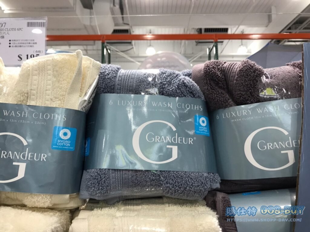 GRANDEUR WASH CLOTH 6PC 印度低捻純棉方巾六入 尺寸：33 X 33公分/條 #1597007