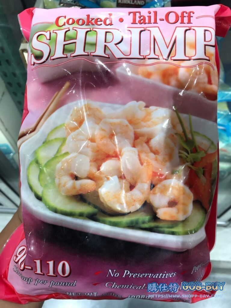 KIRKLAND SIGNATURE FROZEN COOKED SHRIMP 90/110/LB 科克蘭養殖中熟蝦仁 908G #777004