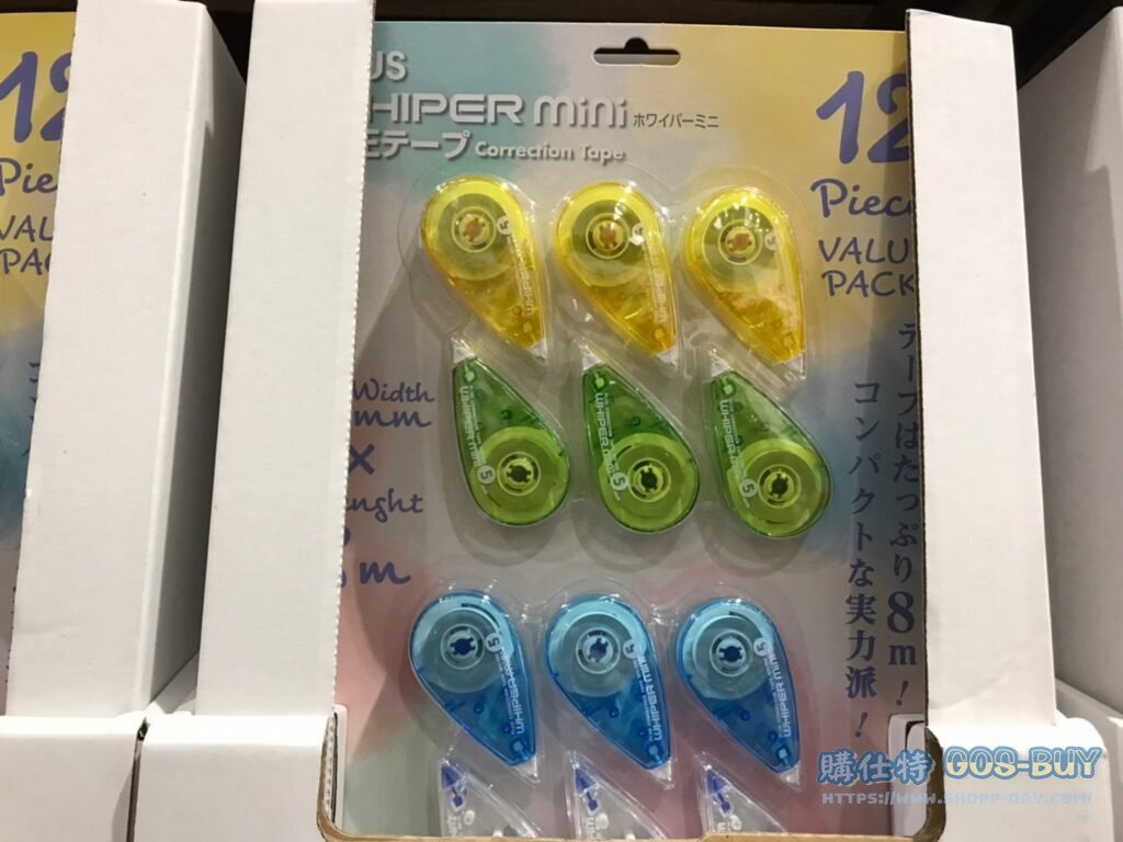 PLUS CORRECTION TAPE 12PK PLUS迷你修正帶12入5公釐 X 8公尺/四色 #118402