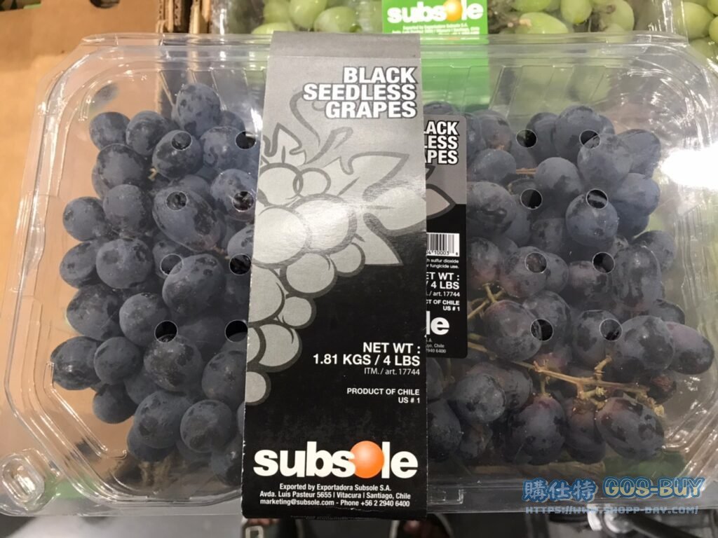 CH BLACK SEEDLESS GRAPE 智利無籽黑葡萄 1.8公斤 #126038