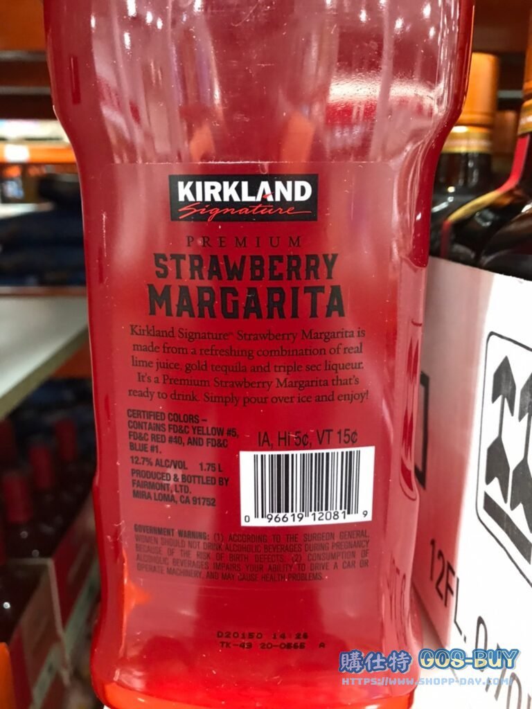 科克蘭 STRAWBERRY MARGARITA RTD 草莓雞尾酒1.75L #1418515