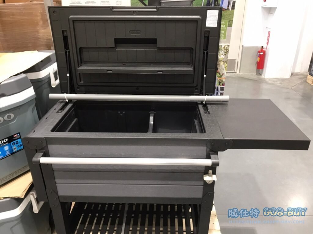 KETER PATIO COOLER 仿木外觀冰桶吧檯推車 85公升約可放120罐飲料 #2622047