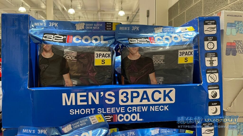 32 DEGREES男短袖涼感T恤三入