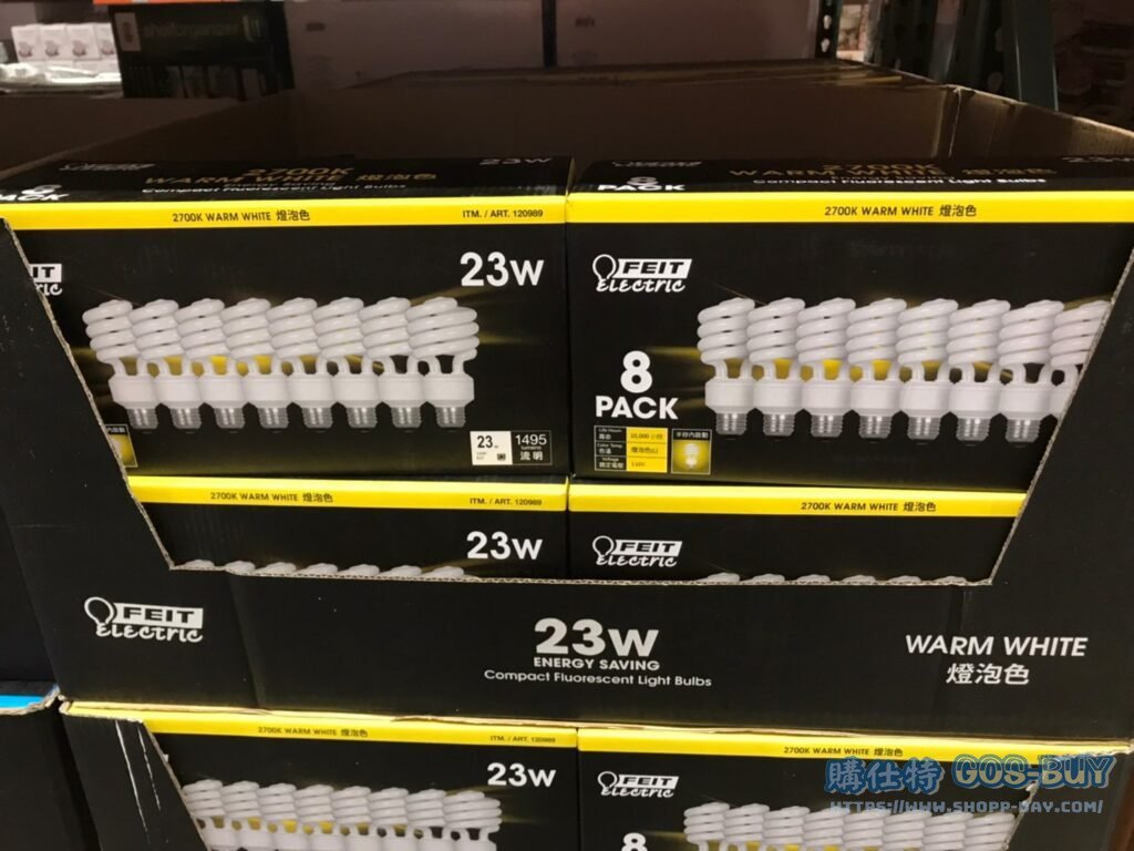 FEIT 23W瓦螺旋省電燈泡T3管徑每組8入白光/黃光 #120988 #120989