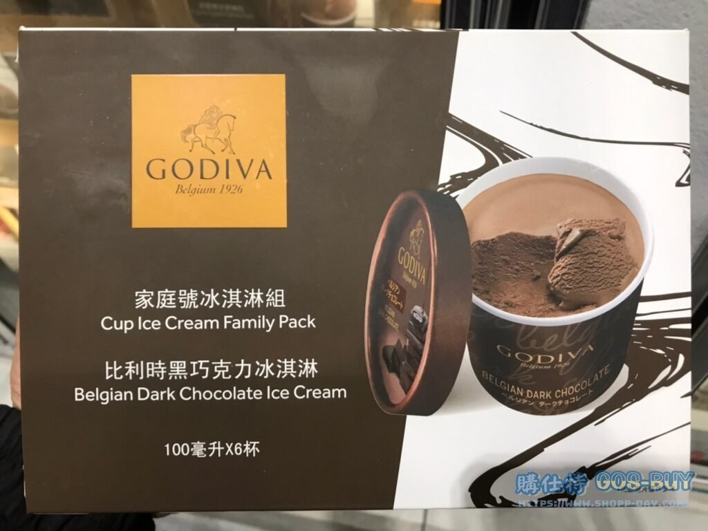 GODIVA比利時黑巧克力冰淇淋100毫升X6入