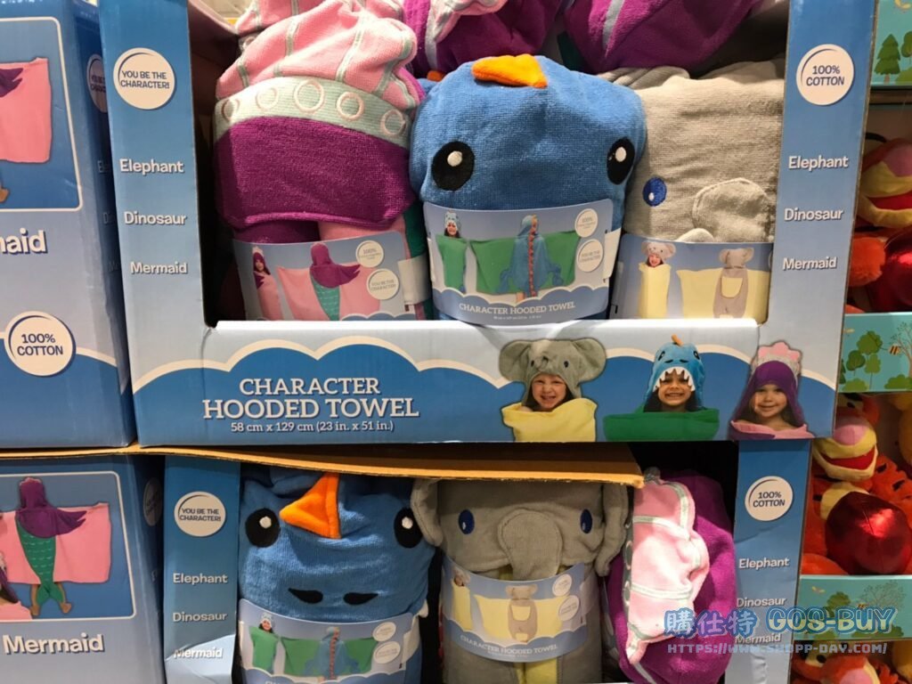 CHARACTER HOODED TOWEL 兒童連帽動物浴巾