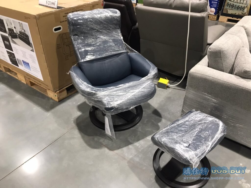 NORDIC HOME全牛皮休閒躺椅/附腳凳