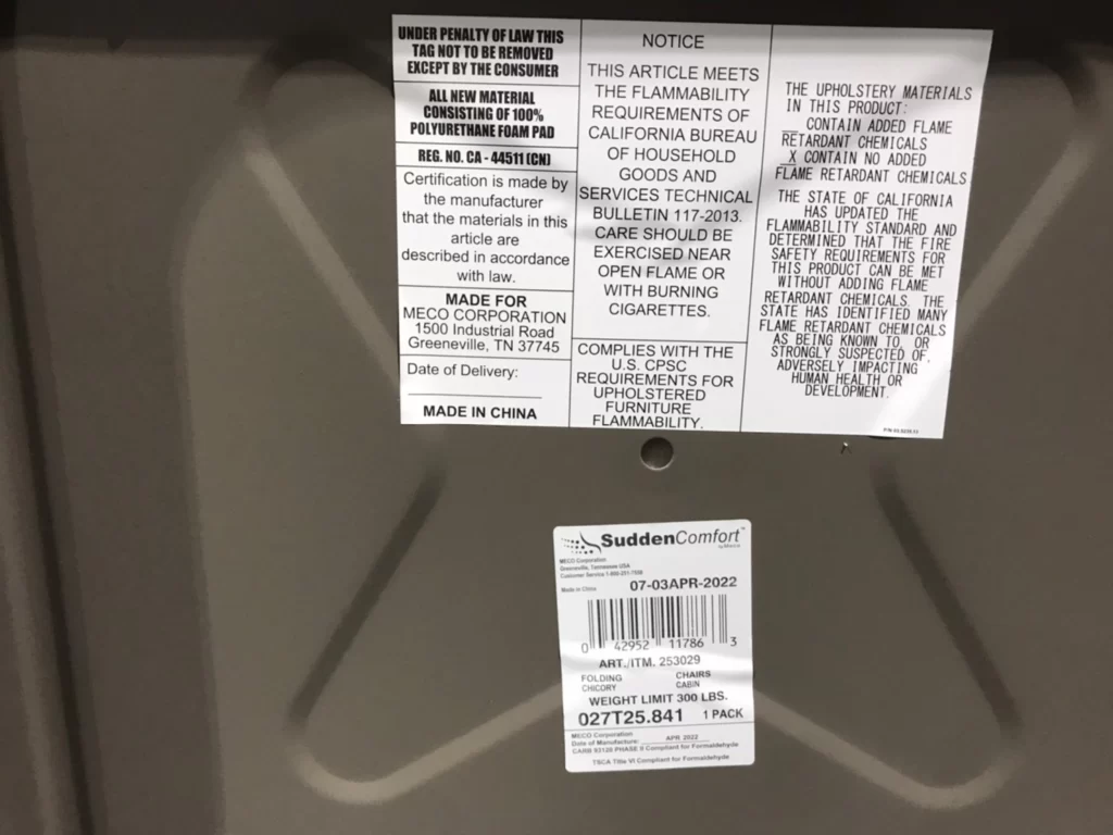 MECO商業用布面折疊椅