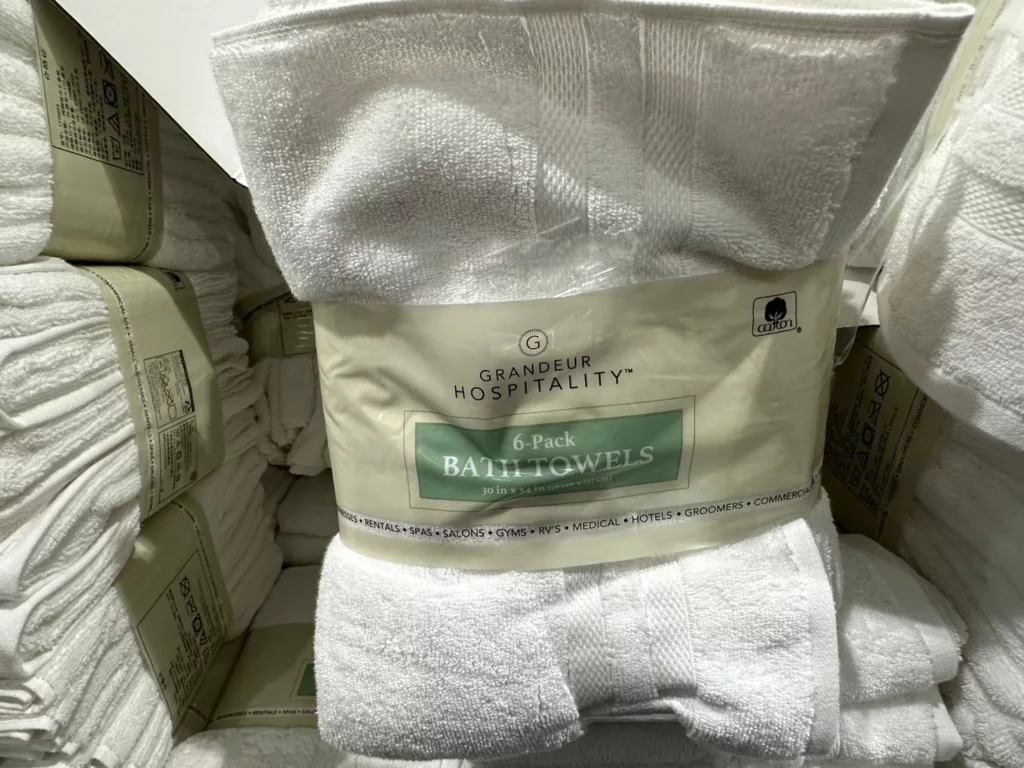 GRANDEUR HOSPITALITY 雙股紗棉商用浴巾6入 尺寸：76X137公分(CM) #1176954