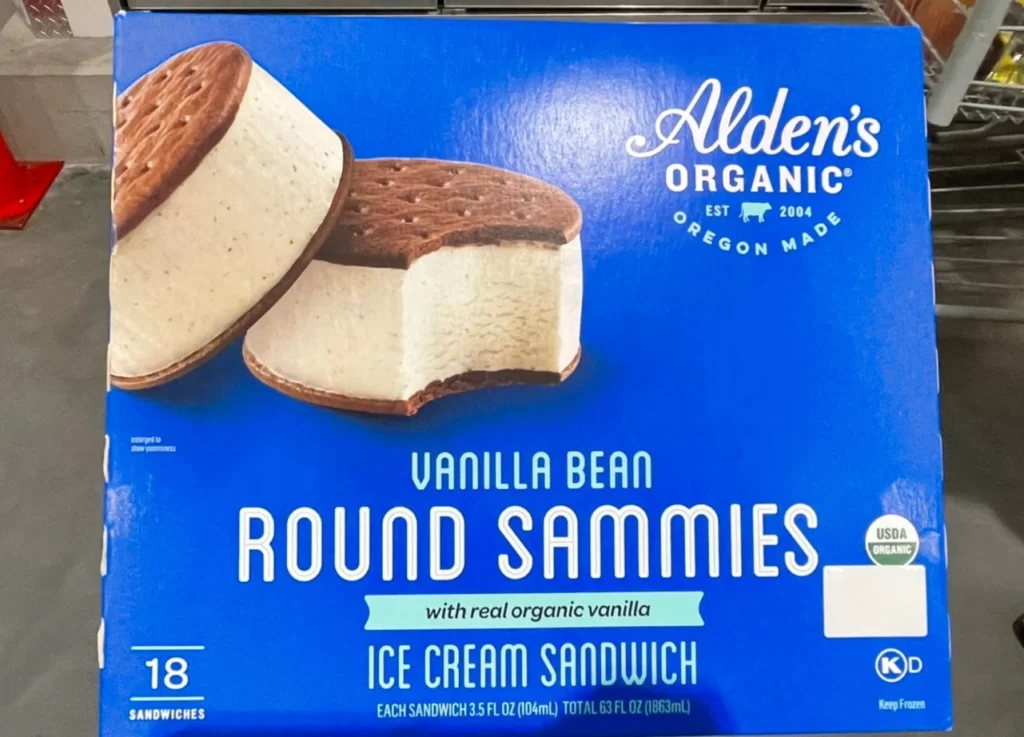 ALDEN'S有機香草夾心三明治冰淇淋65公克X18入