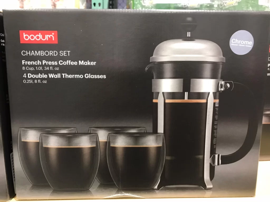 BODUM法式濾壓壺5件組含玻璃杯4個