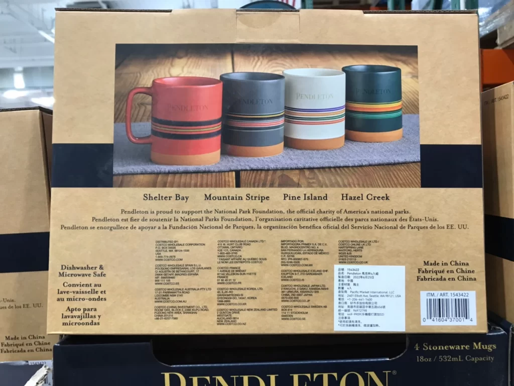 PENDLETON CERAMIC MUG 4PK 馬克杯4入組 單個容量約533毫升