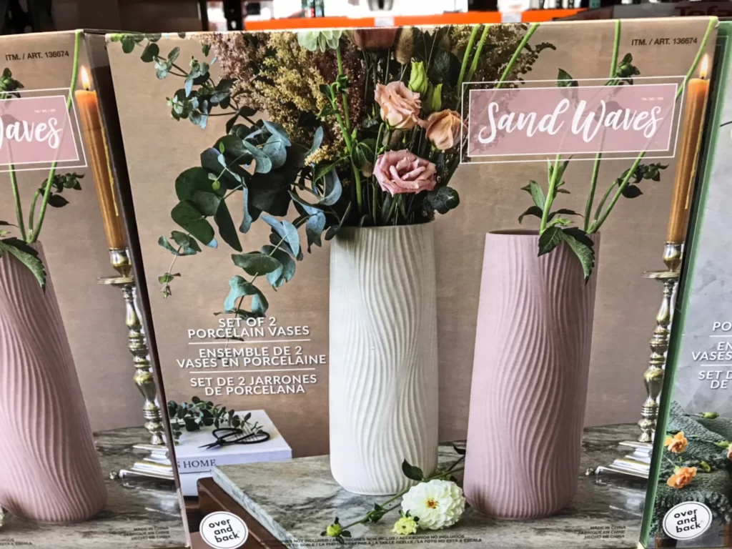 OVER&BACK VASE 2PC SET 沙紋陶瓷花瓶2件組