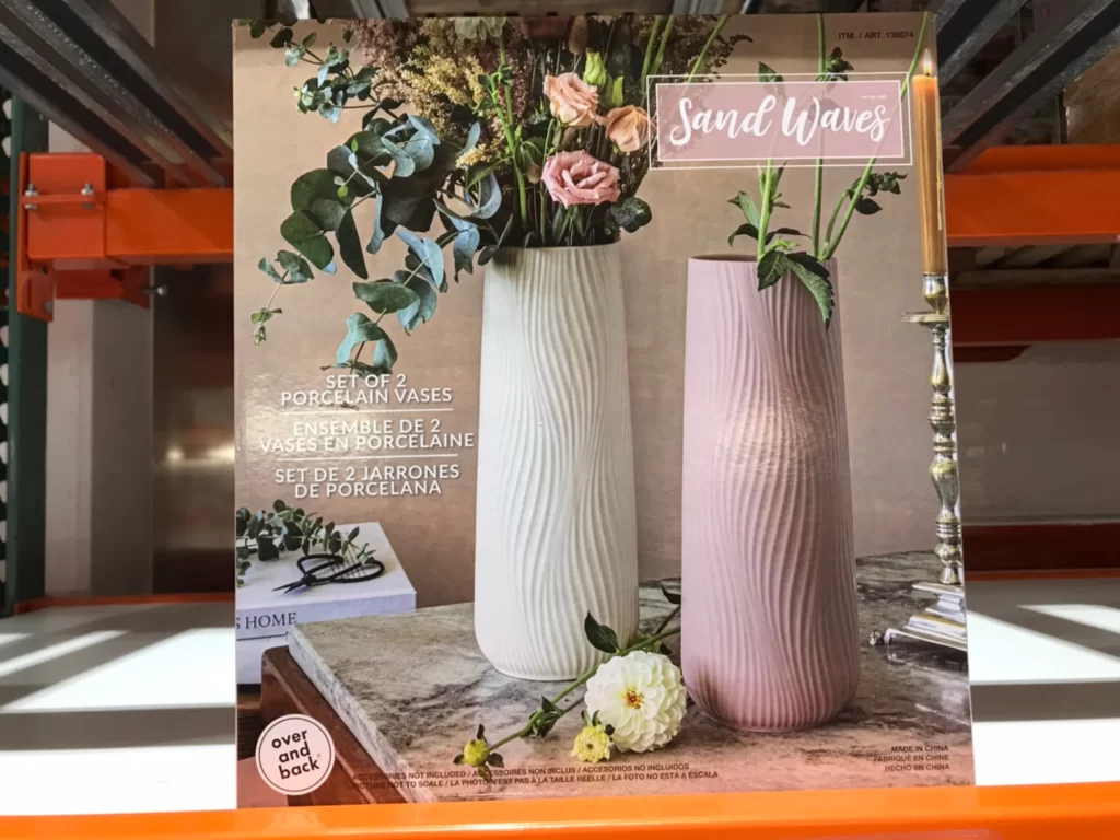 OVER&BACK VASE 2PC SET 沙紋陶瓷花瓶2件組