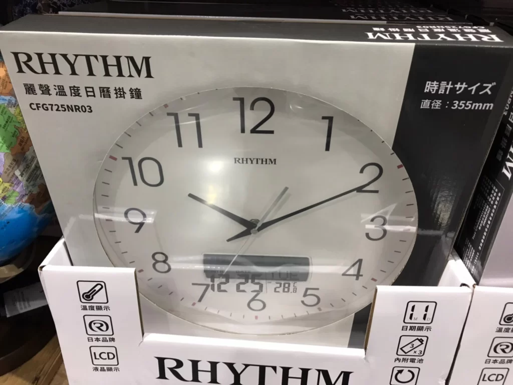 RHYTHM WALL CLOCK 麗聲日歷溫度掛鐘 35.5X35.5X4公分