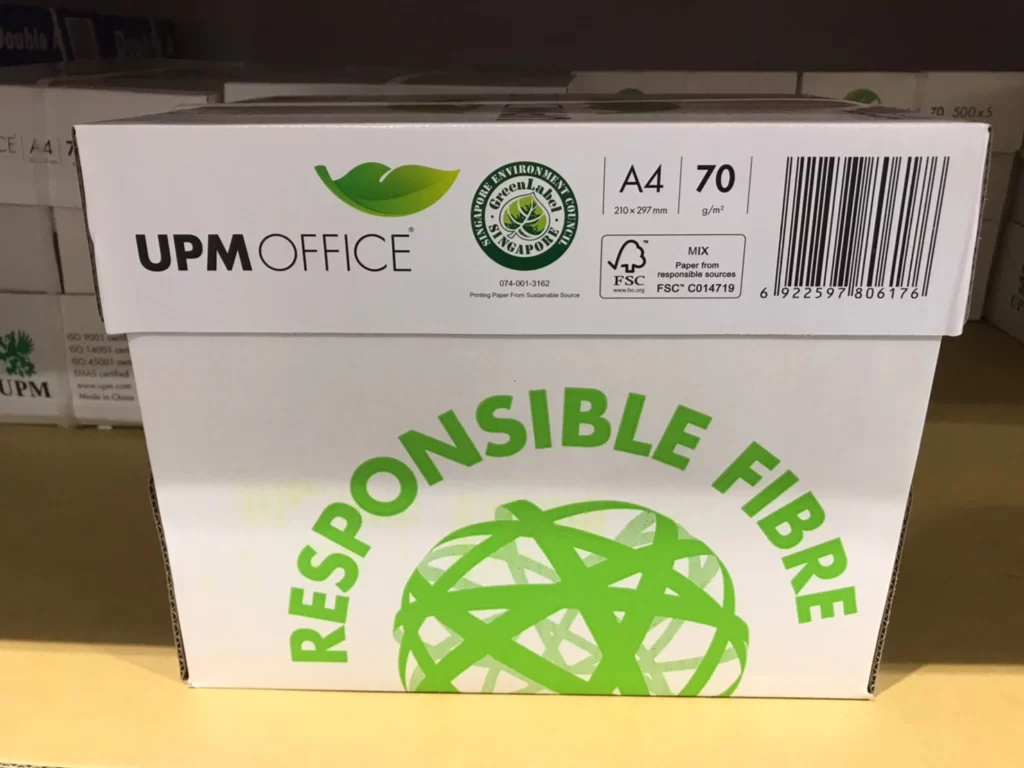 UPM OFFICE A4 70G PAPER A4 70G影印紙五包FSC 70GSM/2500張/亮白度167