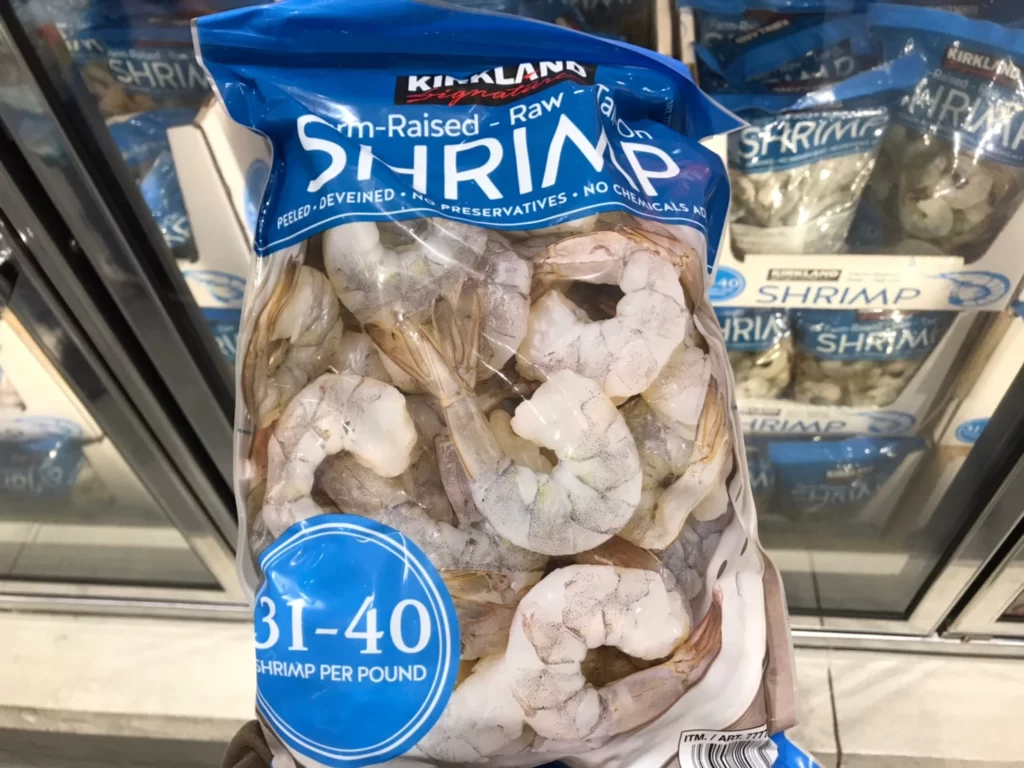 KIRKLAND SIGNATURE FROZEN RAW SHRIMP 31/40/LB 科克蘭帶尾特大生蝦仁908G