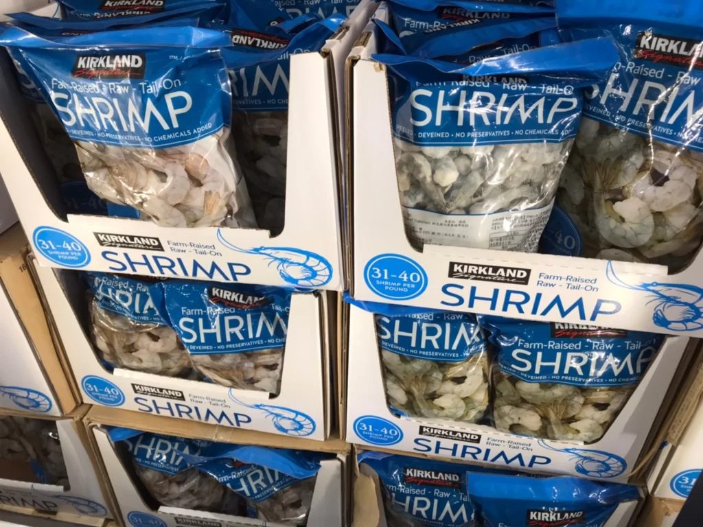 KIRKLAND SIGNATURE FROZEN RAW SHRIMP 31/40/LB 科克蘭帶尾特大生蝦仁908G