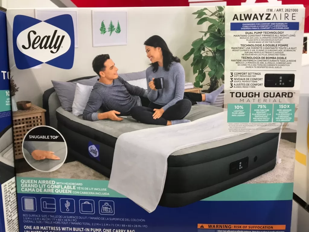 SEALY QUEEN SIZE AIRBED 雙人充氣床/內建幫浦 長190寬150高46公分#2621060
