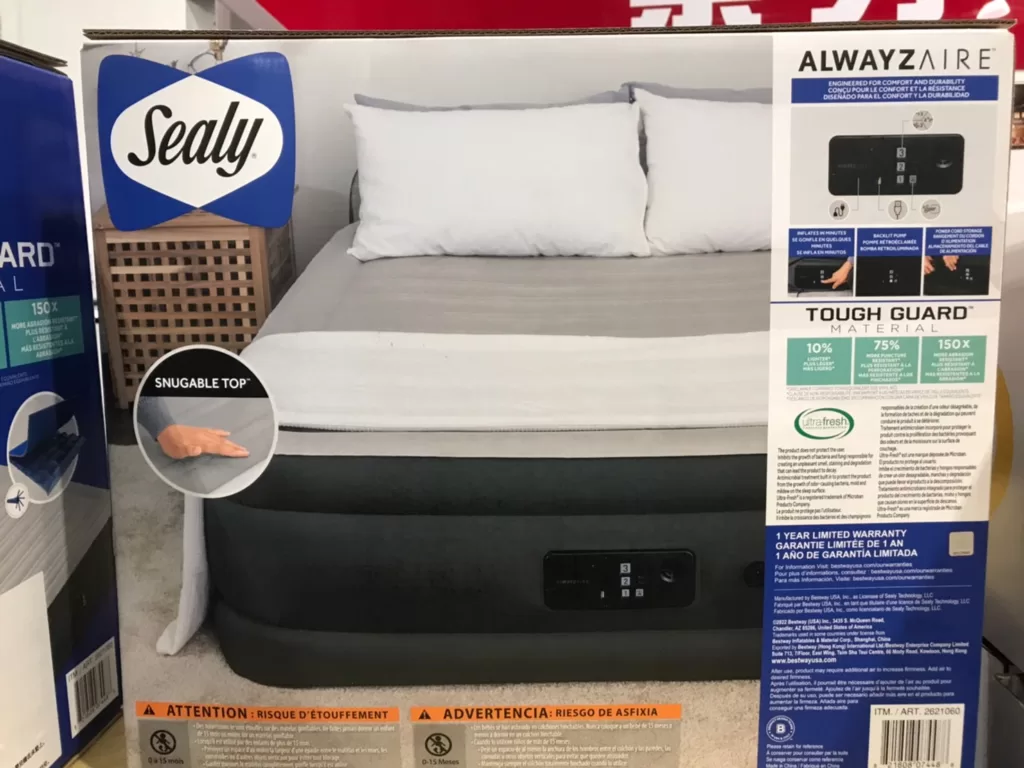 SEALY QUEEN SIZE AIRBED 雙人充氣床/內建幫浦 長190寬150高46公分#2621060