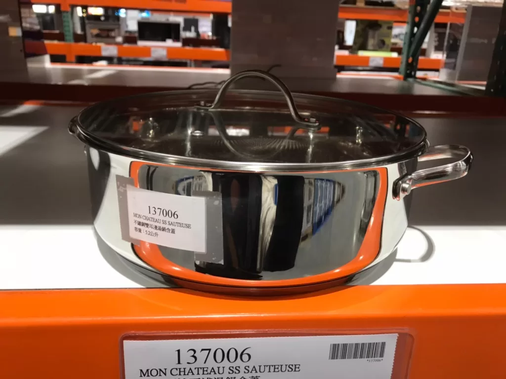 MON CHATEAU SS SAUTEUSE 不鏽鋼雙耳淺湯鍋含蓋 容量：5.2公升#137006