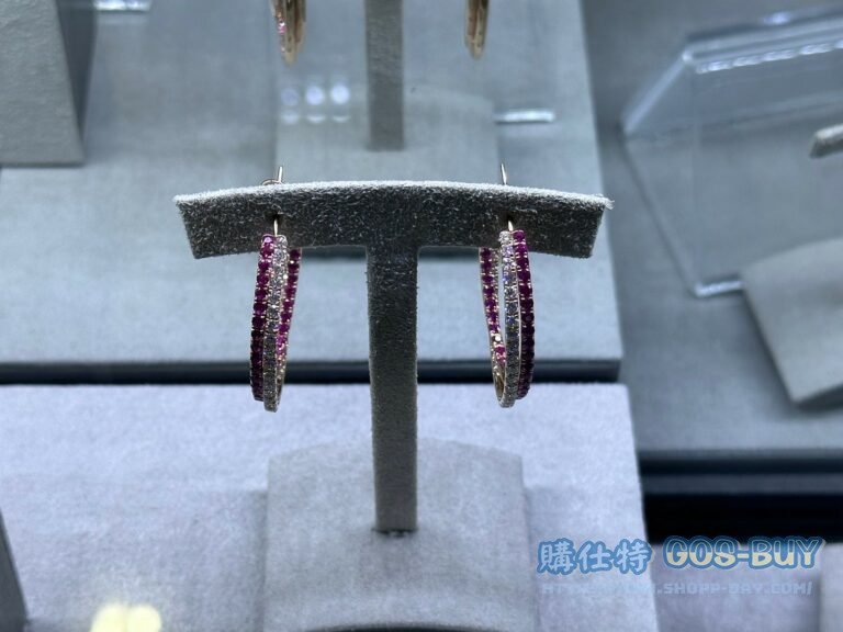 DIAMOND RUBY EARRINGS 鑽石紅寶石耳環 14K玫瑰金 VS2/I#1647662