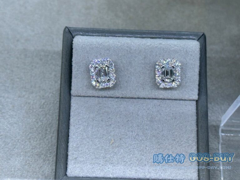 1.00CTW DIAMOND EARRINGS 1.00克拉祖母綠切割鑽耳環 18K白K金VS2/I#1682755