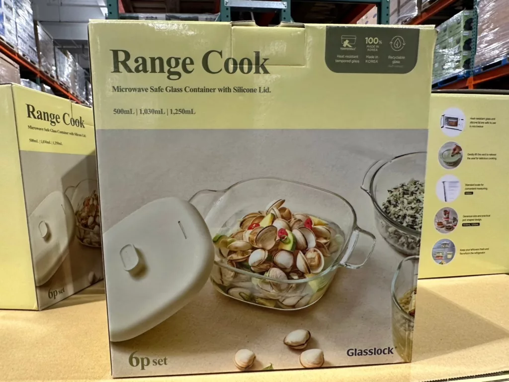 GLASSLOCK FOOD STORAGE 可微波矽膠蓋玻璃保鮮盒 含蓋6件組#674441