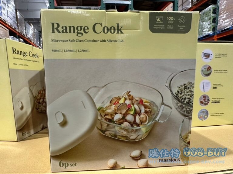 GLASSLOCK FOOD STORAGE 可微波矽膠蓋玻璃保鮮盒 含蓋6件組#674441